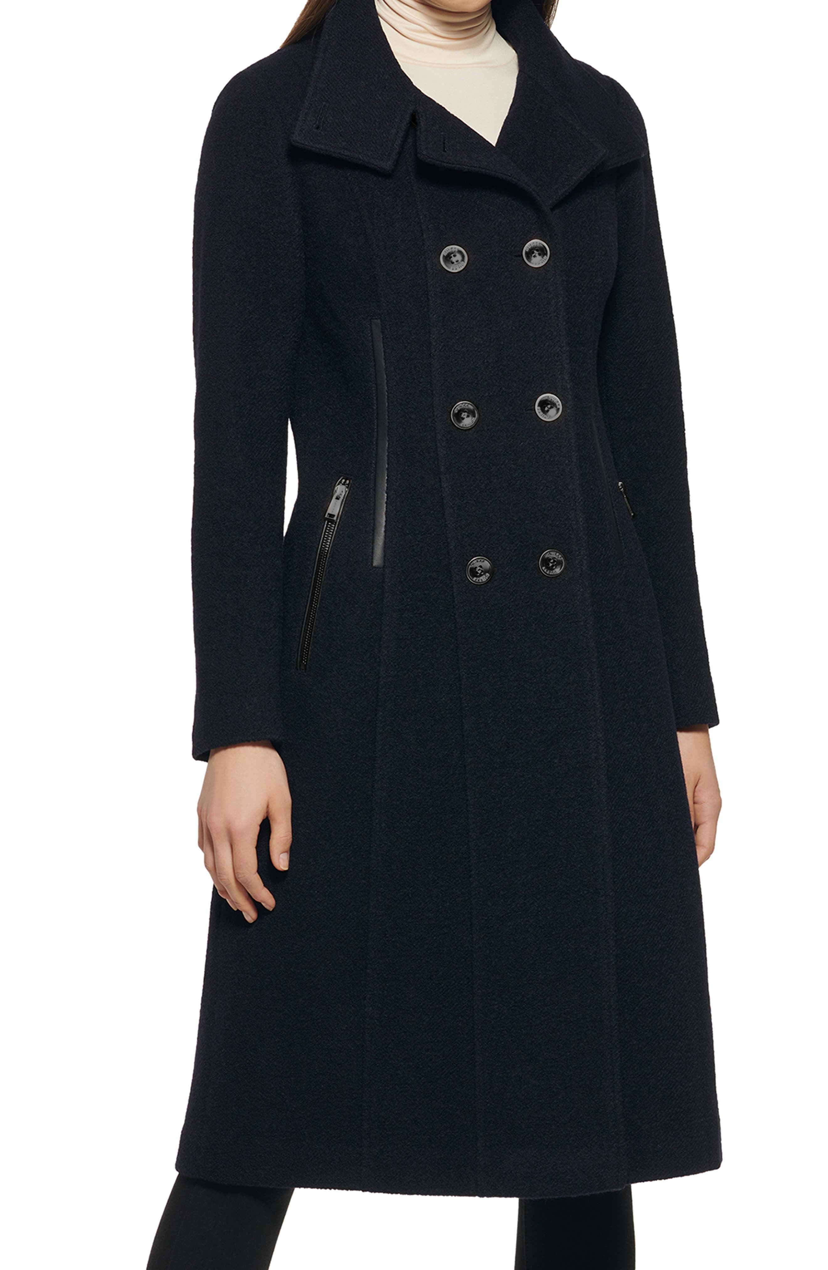 Sinpiling Women/'s Turn Down Shawl Collar Wool Blend Coat Winter Fashion Belted Trench Outerwear Asymmetric Hem Wrap Coat